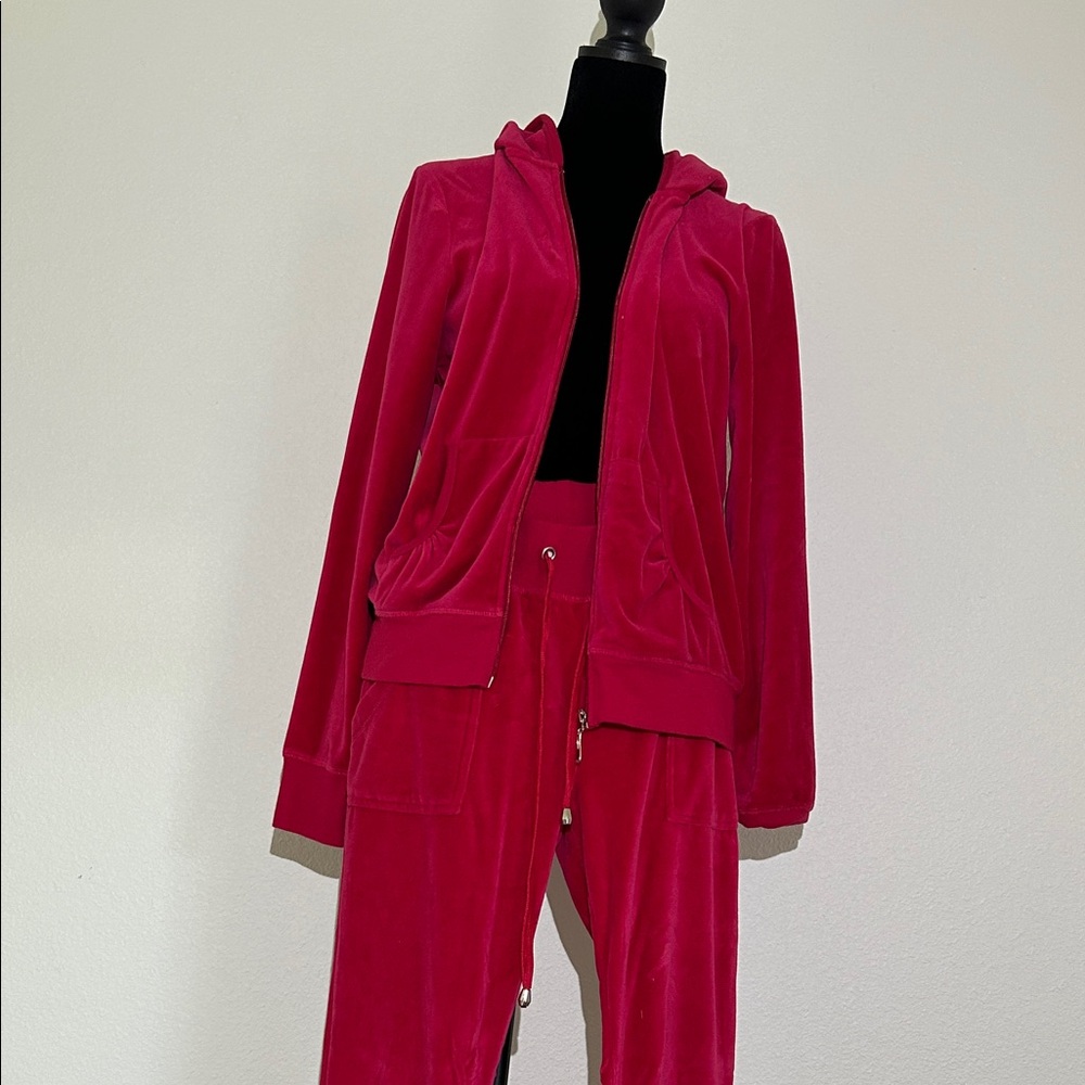 Women's Hot Pink Velour Hoodie & Jogger Set